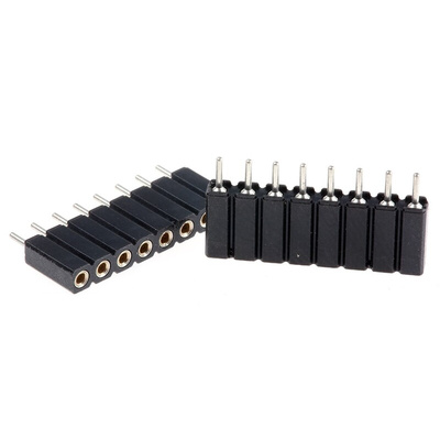 8 Way Preci-Dip Straight Through Hole 2.54mm SIL Socket, Solder, 3A 100 V ac, 150 V dc
