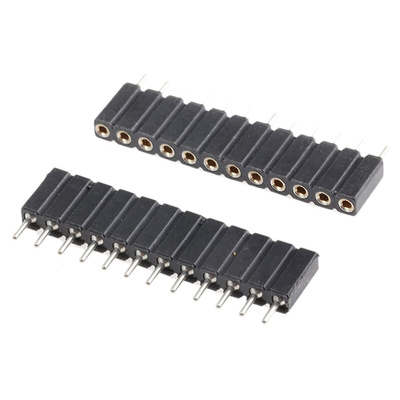 12 Way Preci-Dip Straight Through Hole 2.54mm SIL Socket, Solder, 3A 100 V ac, 150 V dc