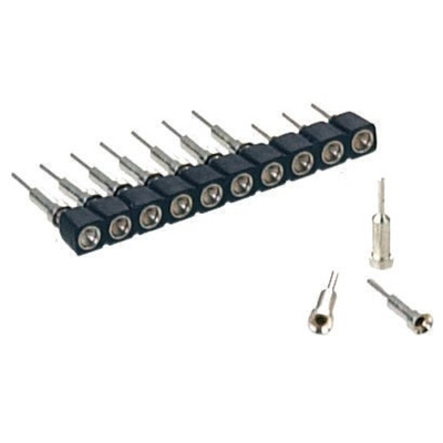 10 Way Preci-Dip Straight Through Hole 2.54mm Socket Contact Carrier, Solder, 3A 100 V ac, 150 V dc