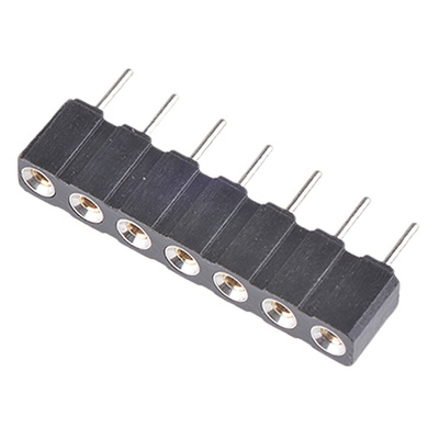 7 Way Preci-Dip Straight Through Hole 2.54mm SIL Socket, Solder, 3A 100 V ac, 150 V dc
