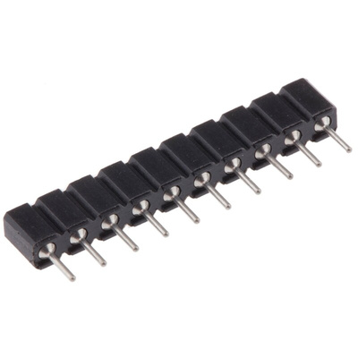 10 Way Preci-Dip Straight Through Hole 2.54mm SIL Socket, Solder, 3A 100 V ac, 150 V dc