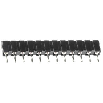 12 Way Preci-Dip Straight Through Hole 2.54mm SIL Socket, Solder, 3A 100 V ac, 150 V dc