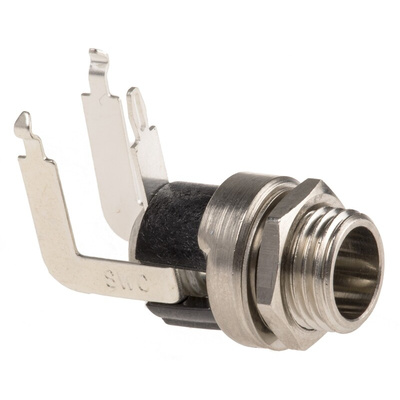 Switchcraft Right Angle DC Socket Rated At 5.0A, 12.0 V, Panel Mount