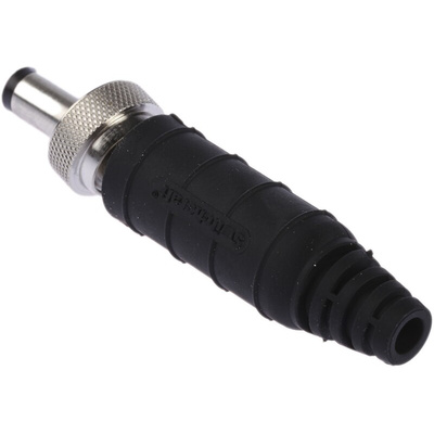 Switchcraft DC Plug Rated At 5.0A, Cable Mount, length 57mm, Nickel, IP68