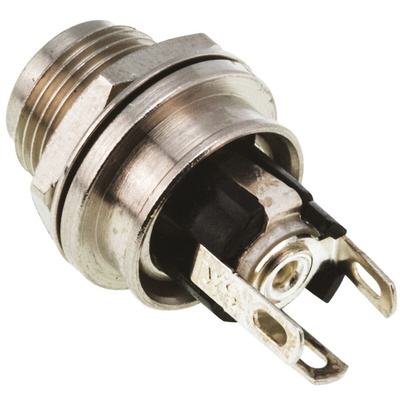 Switchcraft DC Socket Rated At 5.0A, 30.0 V, Panel Mount, length 26.3mm, Silver, IP68