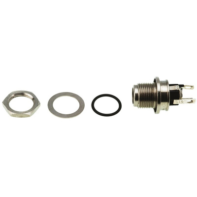Switchcraft DC Socket Rated At 5.0A, 30.0 V, Panel Mount, length 26.3mm, Silver, IP68
