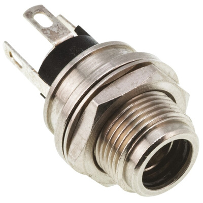 Switchcraft DC Socket Rated At 5.0A, 30.0 V, Panel Mount, length 26.3mm, Silver, IP68