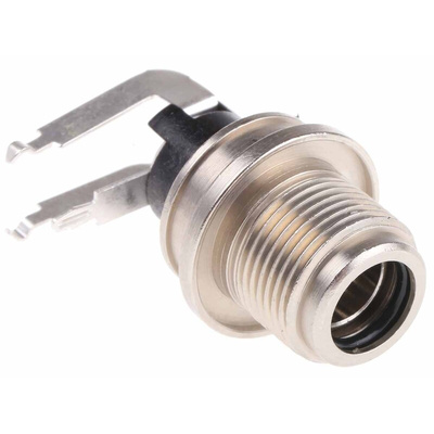 Switchcraft Right Angle DC Socket Rated At 5.0A, 30.0 V, Panel Mount, length 26.3mm, Silver, IP68