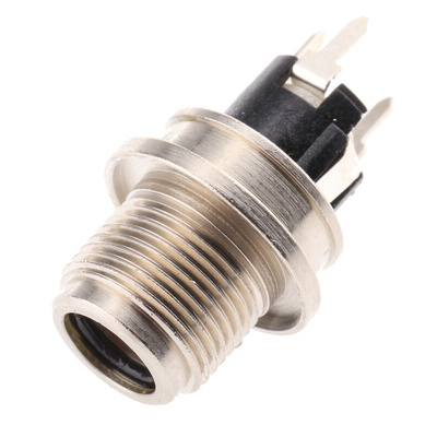 Switchcraft, L Version DC Socket Rated At 5.0A, 12.0 V, PCB Mount, length 27.0mm, Silver, IP68