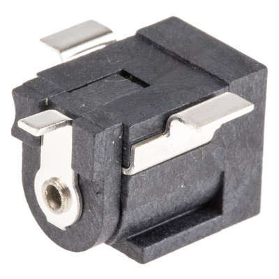 Switchcraft Right Angle DC Socket Rated At 5.0A, PCB Mount, length 15.2mm, Nickel