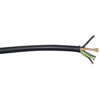 Alpha Wire 3 Core 0.82 mm² Power Cable, Black Polyvinyl Chloride PVC Sheath 76, 300 V, SJT