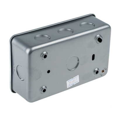 RS PRO Grey 2 Gang Plug Socket, 1 Pole Poles, 13A, Type G - British, Indoor Use