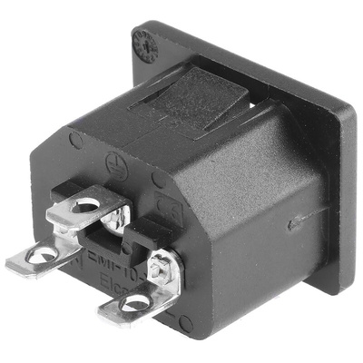 RS PRO C14 Snap-In IEC Connector Male, 10A, 250 V