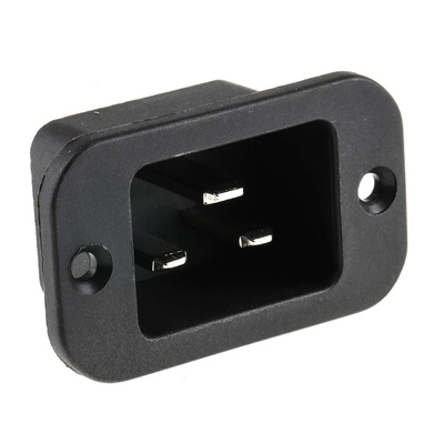 RS PRO C20 Panel Mount IEC Connector Male, 20A, 250 V