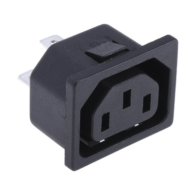 RS PRO C13 Snap-In IEC Connector Socket, 15A, 250 V