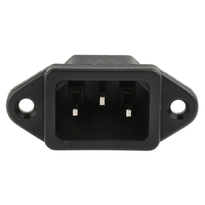 RS PRO C14 Panel Mount IEC Connector Male, 10A, 250 V