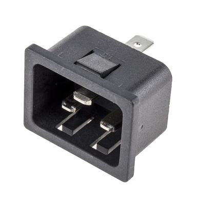 RS PRO C20 Snap-In IEC Connector Male, 16A, 250 V