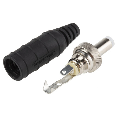 Switchcraft, S761KS DC Plug Rated At 5.0A, Cable Mount, length 57mm, Nickel, IP68
