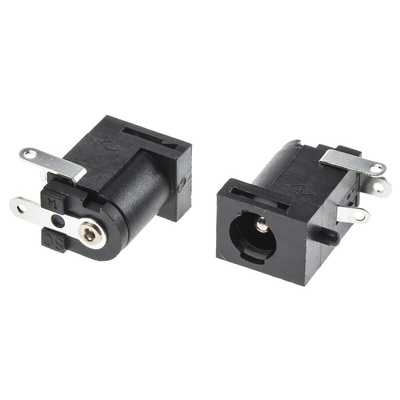 RS PRO Right Angle DC Socket Rated At 2.0A, 16.0 V, Panel Mount, length 15.2mm