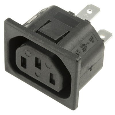 Bulgin C13 Snap-In IEC Connector Socket, 10A, 250 V