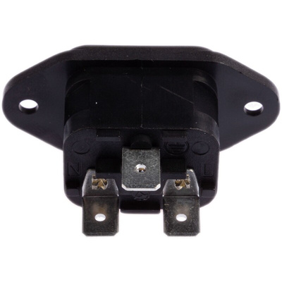 Bulgin C14 Panel Mount IEC Connector Male, 10A, 250 V