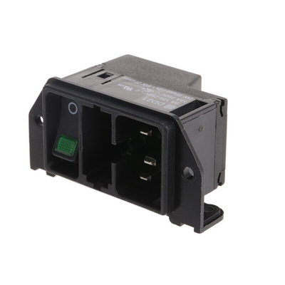 Schurter C14 Right Angle Panel Mount, PCB Mount IEC Connector Male, 10A, 250 V