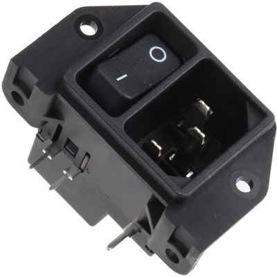 Schurter C14 Right Angle Panel Mount, PCB Mount IEC Connector Male, 11A, 250 V