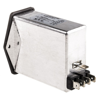 Schaffner 2.5A, 250 V ac Male Panel Mount IEC Filter 2 Pole FN393-2.5-05-11, Faston 1 Fuse