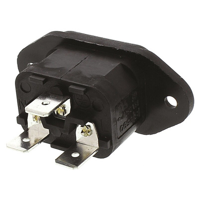 Bulgin C16 Panel Mount IEC Connector Male, 10A, 250 V