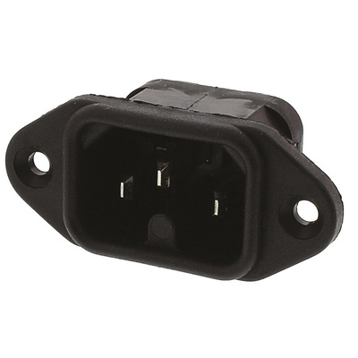 Bulgin C16 Panel Mount IEC Connector Male, 10A, 250 V