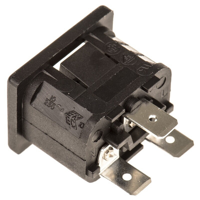 Bulgin C16 Snap-In IEC Connector Male, 10A, 250 V