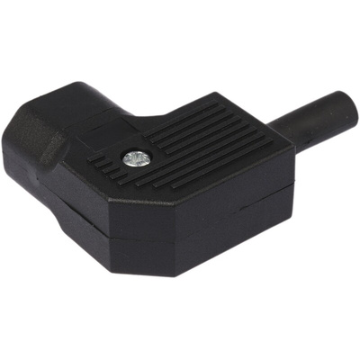 Bulgin C14 Right Angle Cable Mount IEC Connector Male, 10A, 250 V