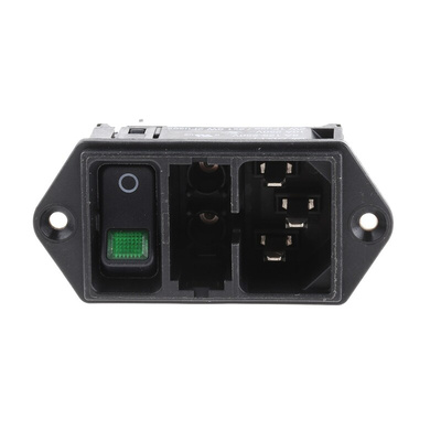 Schurter C14 Panel Mount IEC Connector Male, 10A, 250 V