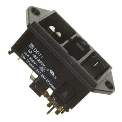 Schurter C14 Panel Mount IEC Connector Male, 10A, 250 V, Fuse Size 5 x 20mm