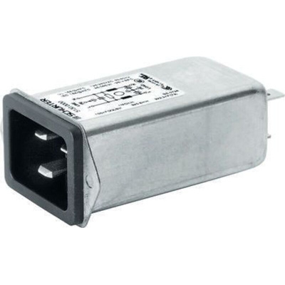 Schurter 16A, 250 V ac Panel Mount Filtered IEC Connector 5130.0001