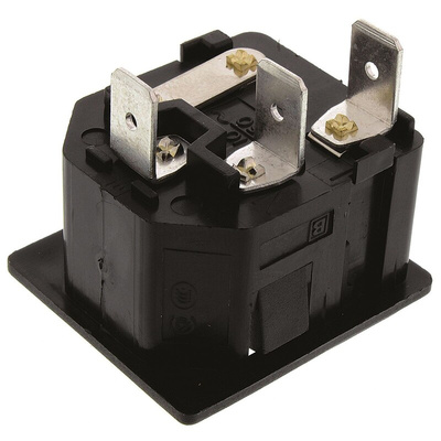 Bulgin C14 Snap-In IEC Connector Male, 10A, 250 V, Fuse Size 5 x 20mm