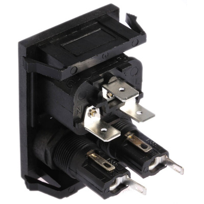 Bulgin C14 Snap-In IEC Connector Male, 10A, 250 V, Fuse Size 5 x 20mm