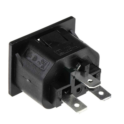 Bulgin C13 Snap-In IEC Connector Socket, 10A, 250 V