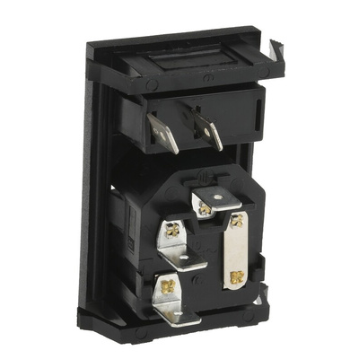Bulgin C14 Snap-In IEC Connector Male, 10A, 250 V, Fuse Size 5 x 20mm