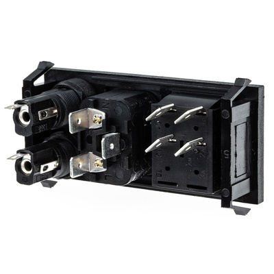 Bulgin C14 Snap-In IEC Connector Male, 10A, 250 V, Fuse Size 5 x 20mm