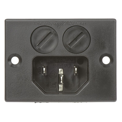 Schurter C14 Panel Mount IEC Connector Male, 10A, 250 V