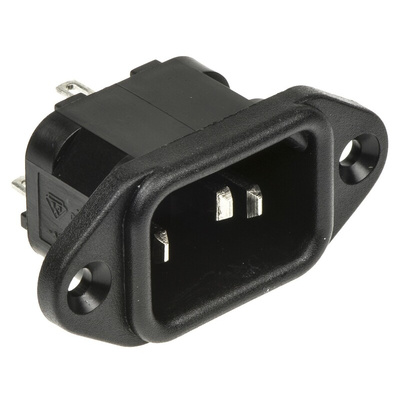 Bulgin C14 Panel Mount IEC Connector Male, 10A, 250 V