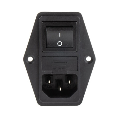 Schaffner 6A, 250 V ac Male Panel Mount IEC Filter 2 Pole FN284-6-06, Faston 2 Fuse