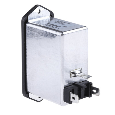 Schaffner 2A, 250 V ac Male Panel Mount IEC Filter 2 Pole FN282-2-06, Faston 2 Fuse