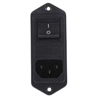 Schaffner 2A, 250 V ac Male Panel Mount IEC Filter 2 Pole FN282-2-06, Faston 2 Fuse