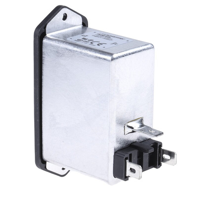 Schaffner 6A, 250 V ac Male Panel Mount IEC Filter 2 Pole FN282-6-06, Faston 2 Fuse