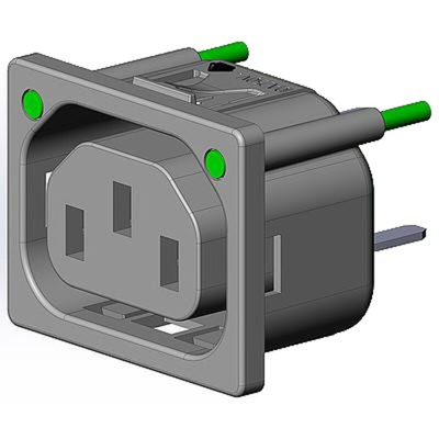 Schurter Snap-In IEC Connector Socket, 10A, 250 V