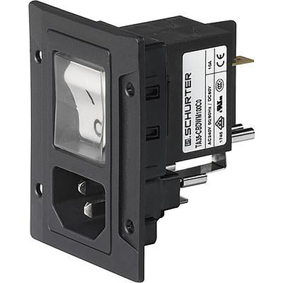 Schurter C14, C18 Panel Mount IEC Connector Socket, 10A, 250 V