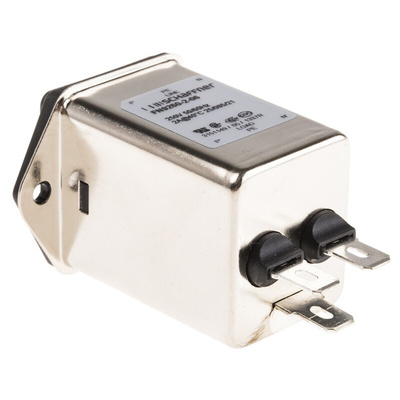 Schaffner 2A, 250 V ac Male Panel Mount IEC Inlet Filter FN9260-2-06, Faston 2 Fuse