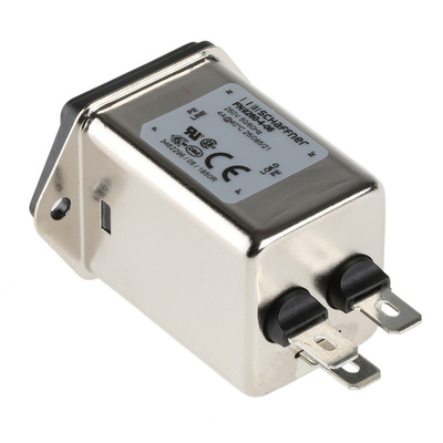 Schaffner 4A, 250 V ac Male Panel Mount IEC Inlet Filter FN9260-4-06, Faston 2 Fuse